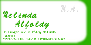 melinda alfoldy business card